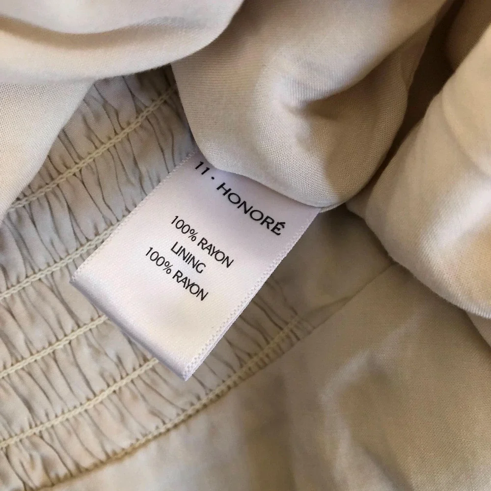 ✨2/$20 11 HONORÉ Fatima Zebra Stripe Cotton Peplum Top Yellow 11 HONORE 12W 12 - Picture 6 of 12